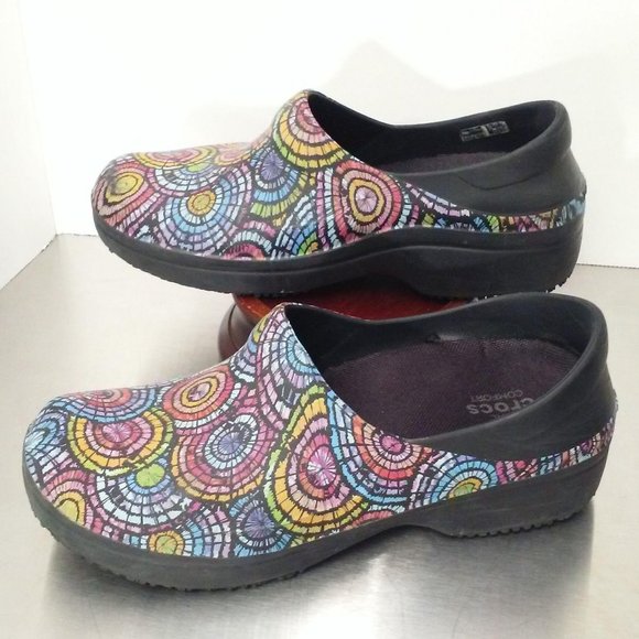 Crocs Neria Pro II Clogs Sz-W7 Graphic Circles - Picture 2 of 12